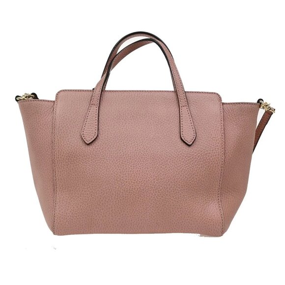 GUCCI Logo Swing Mini 2Way Shoulder Hand Bag Leather Pink GHW Italy 16KA851 - Picture 3 of 13